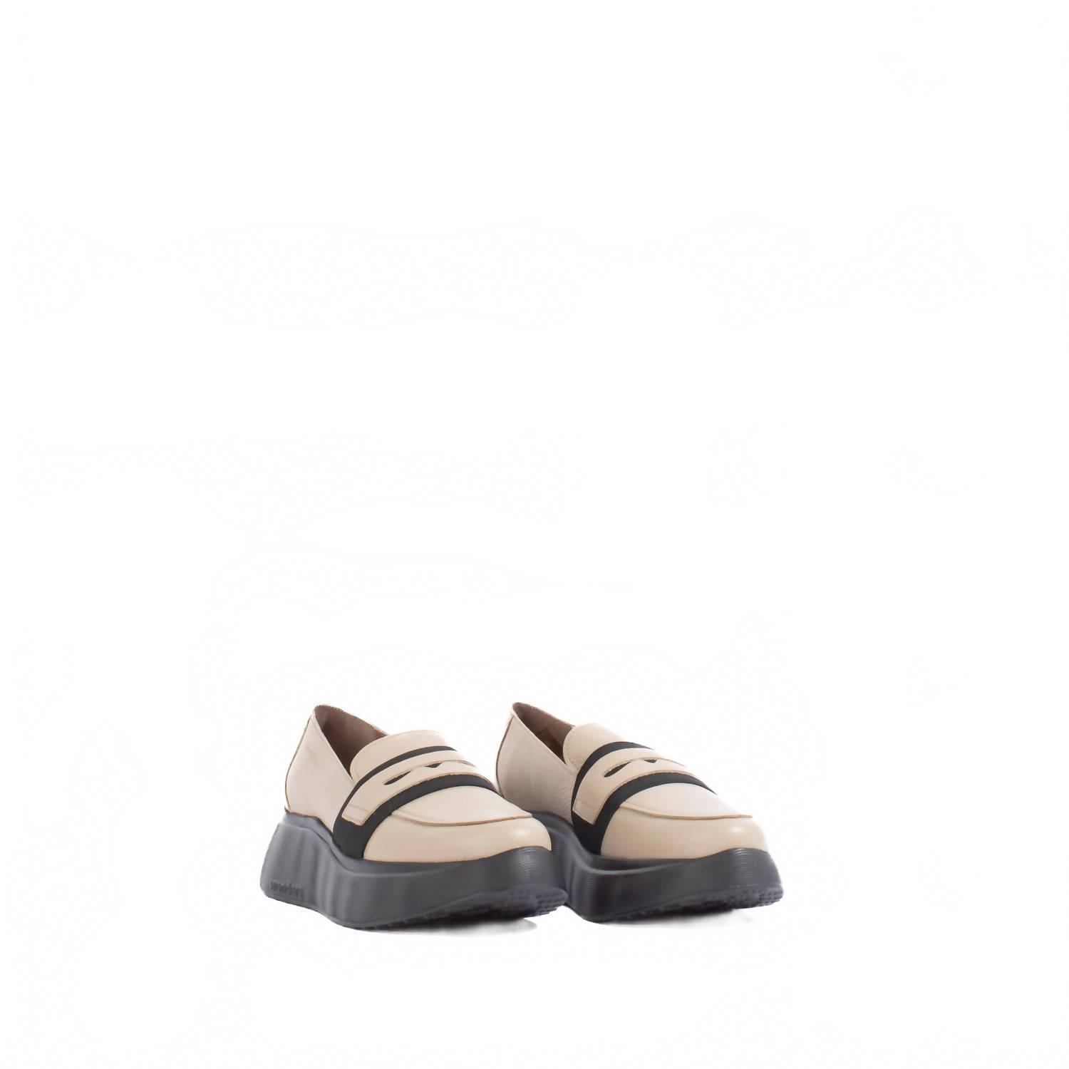 New Wonders Women's Platform Loafer In Taupe